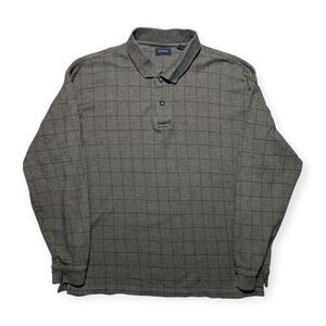 IZOD Long Sleeve Polo Shirt Mens‎ Textured Knit Y2K Dad Grandpa Style